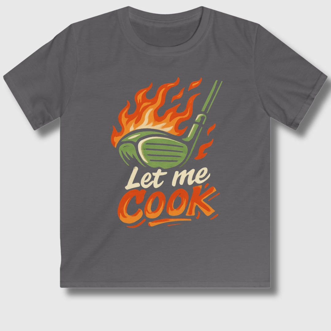 Let Me Cook - Youth Golf T-Shirt in Charcoal