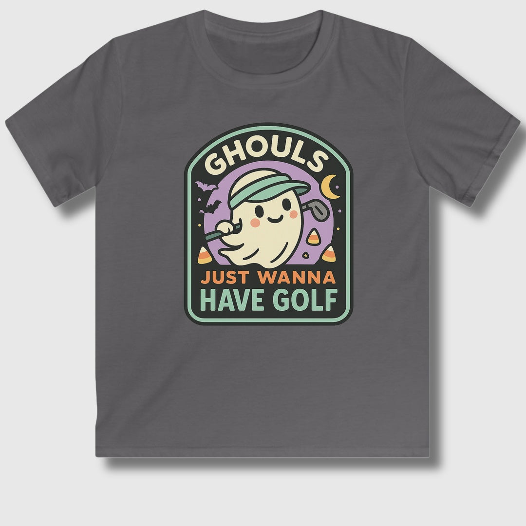 Ghouls Just Wanna Have Golf - Youth Golf T-Shirt in Charcoal