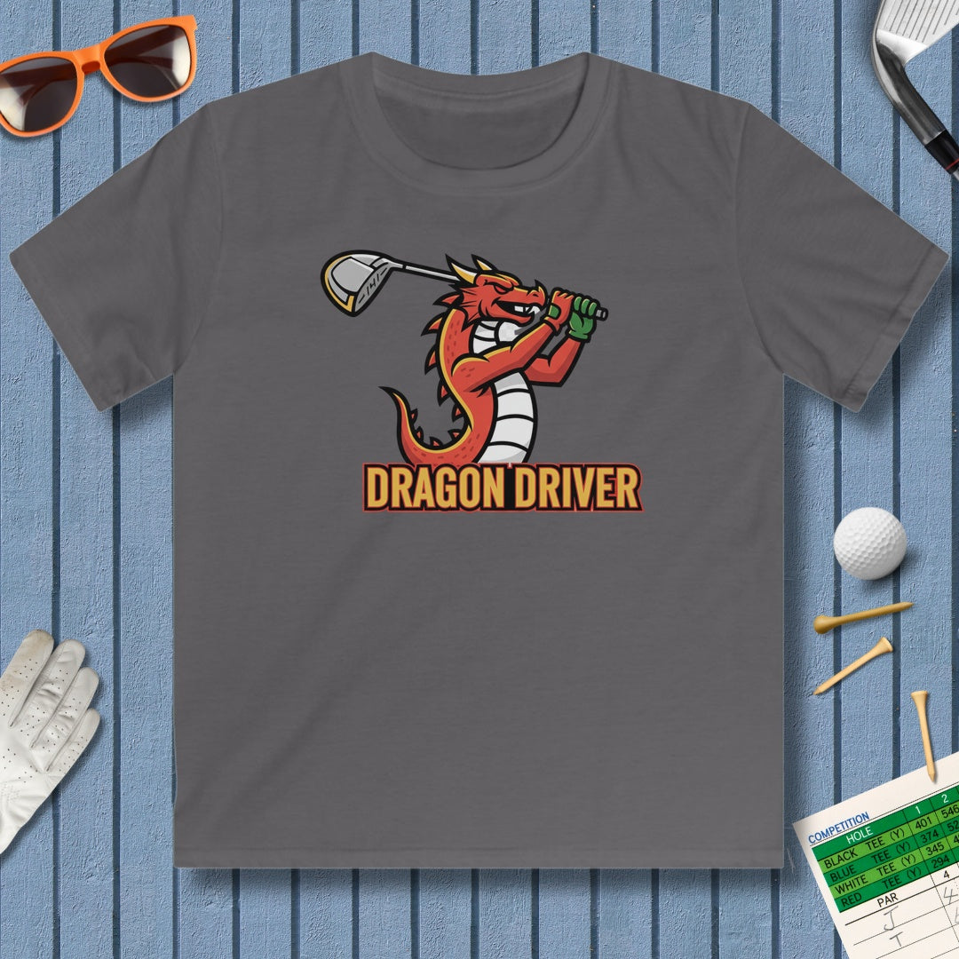Dragon Driver - Youth Golf T-Shirt in Charcoal