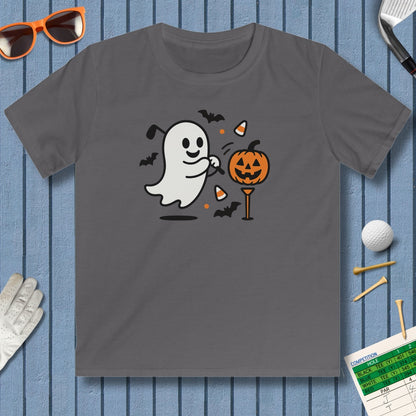 Ghost Tee Off - Youth Golf T-Shirt in Charcoal