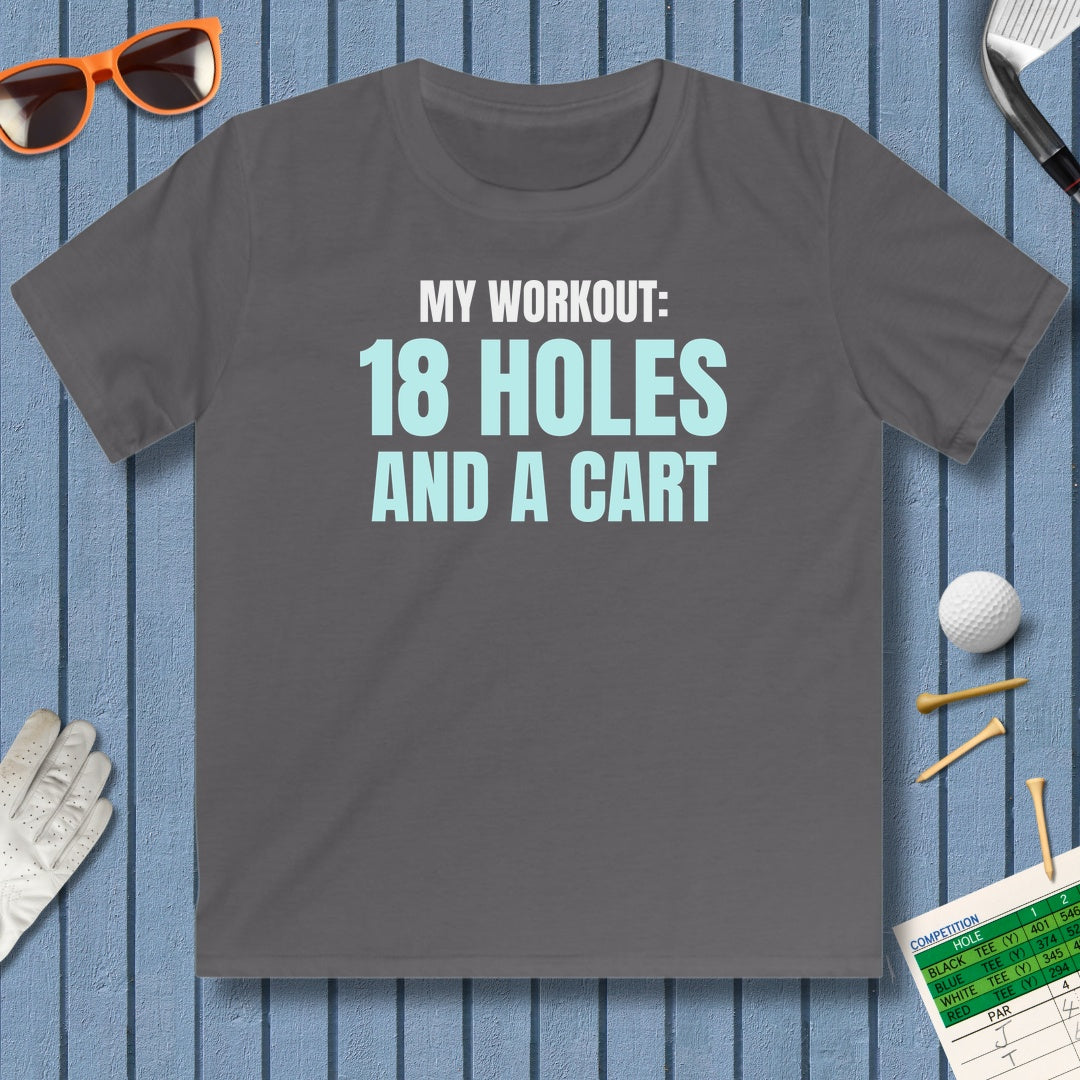 My Workout: 18 Holes - Youth Golf T-Shirt in Charcoal
