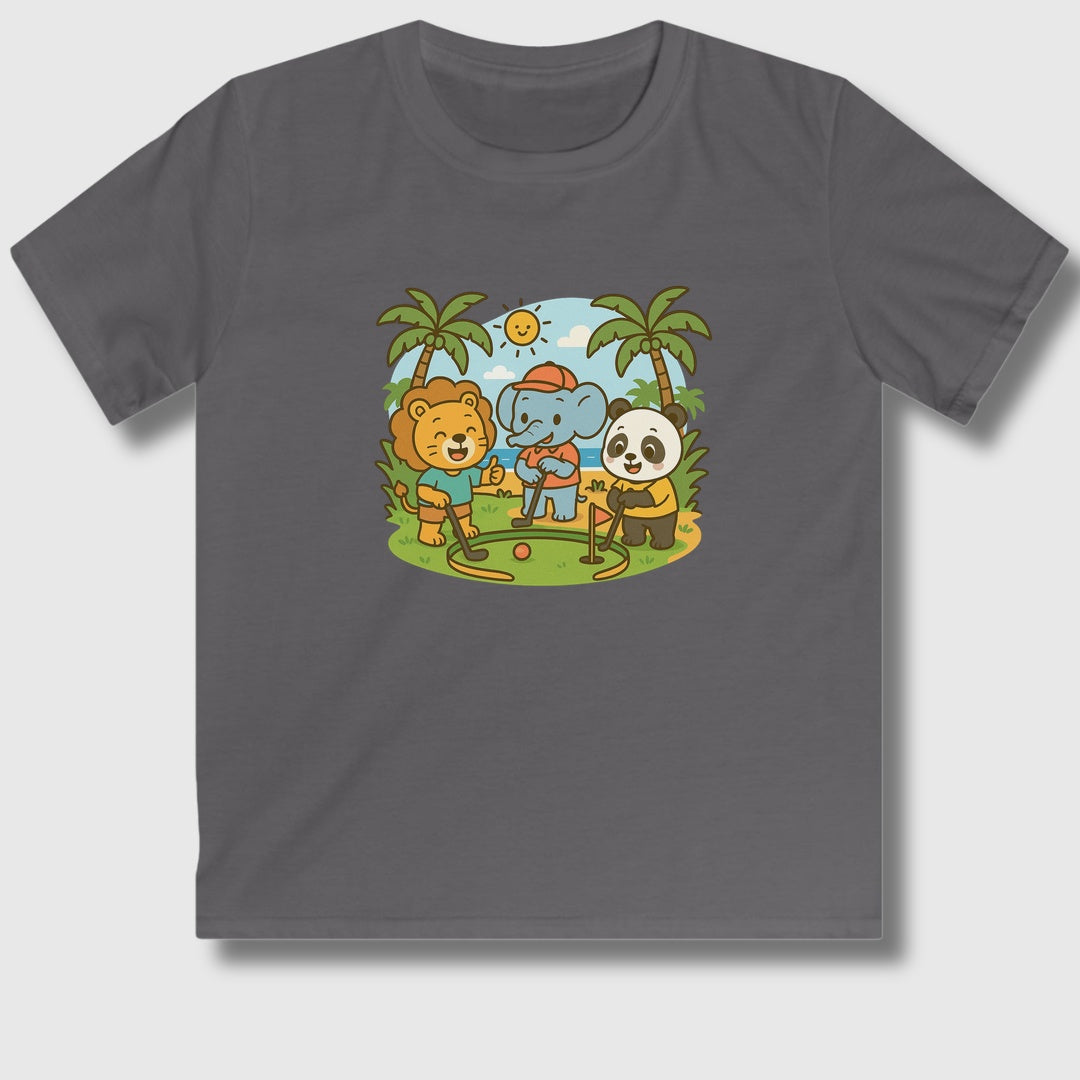 It's a zoo out here - Youth Golf T-Shirt in Charcoal