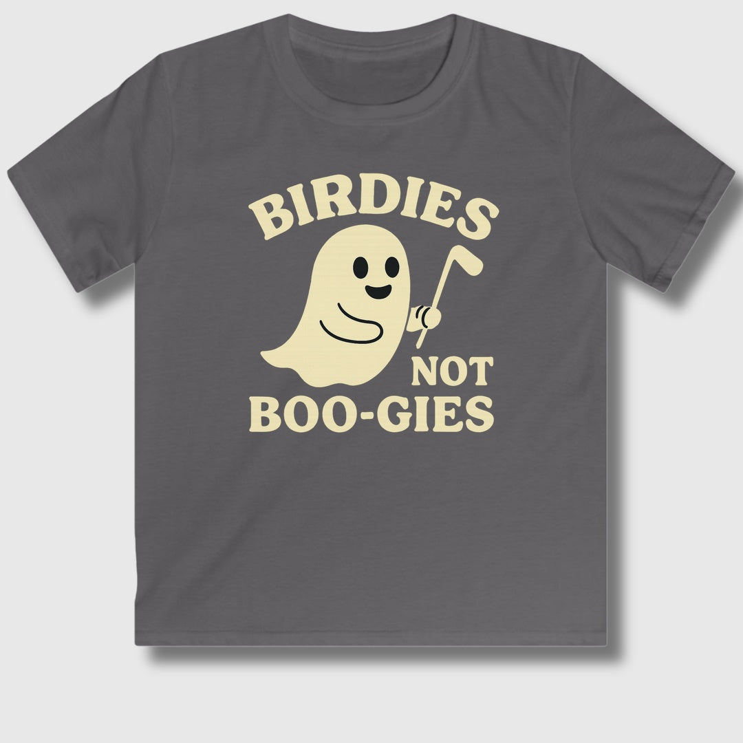 Birdies not BOO-GIES - Youth Golf T-Shirt in Charcoal
