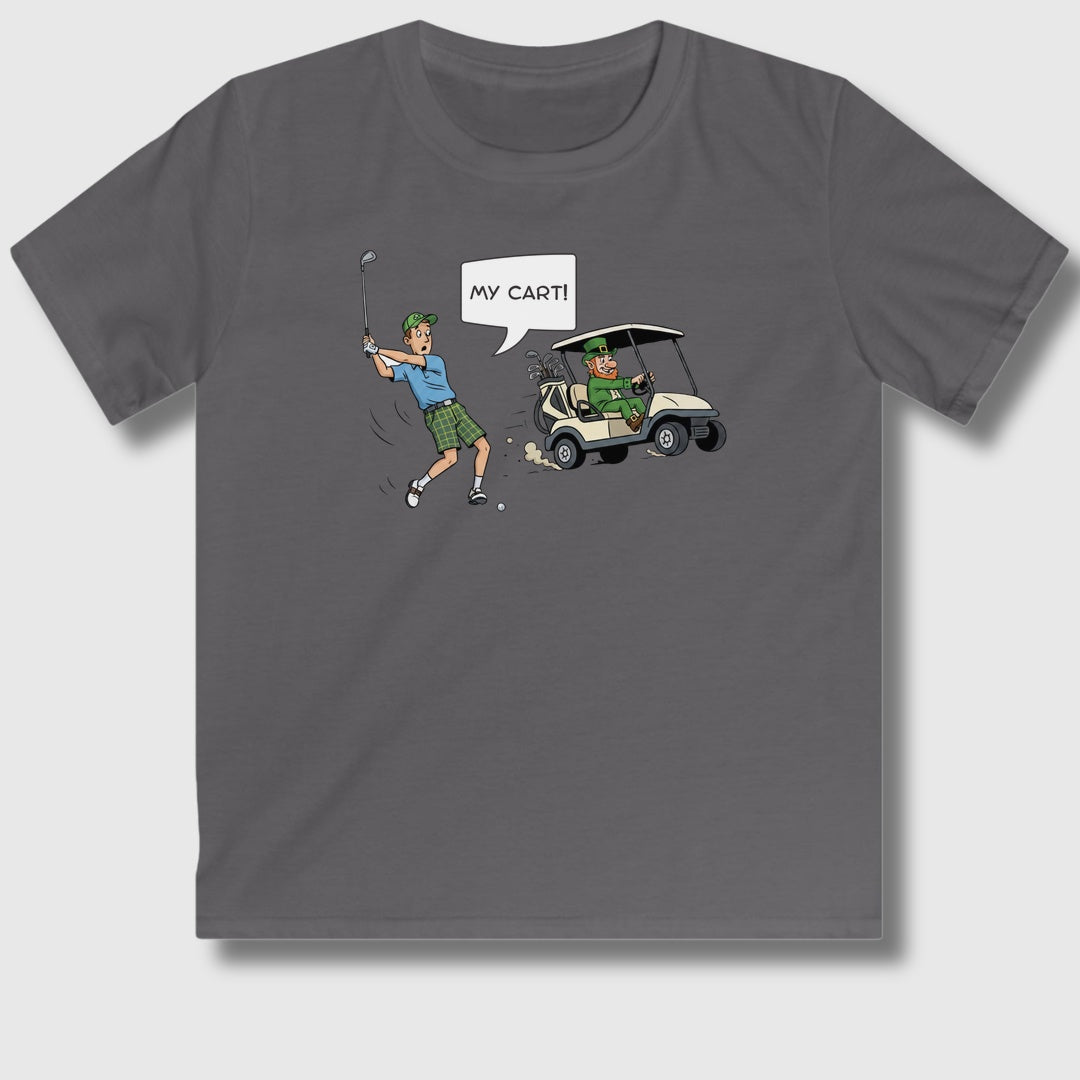 My Cart! - Youth Golf T-Shirt in Charcoal