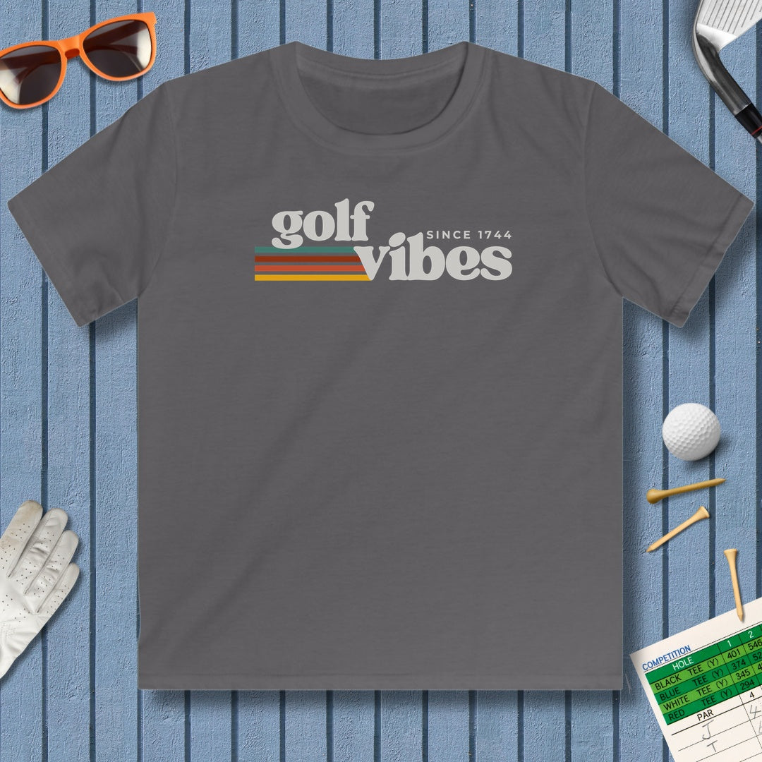 Golf Vibes - Youth Golf T-Shirt in Charcoal