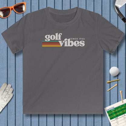 Golf Vibes - Youth Golf T-Shirt in Charcoal