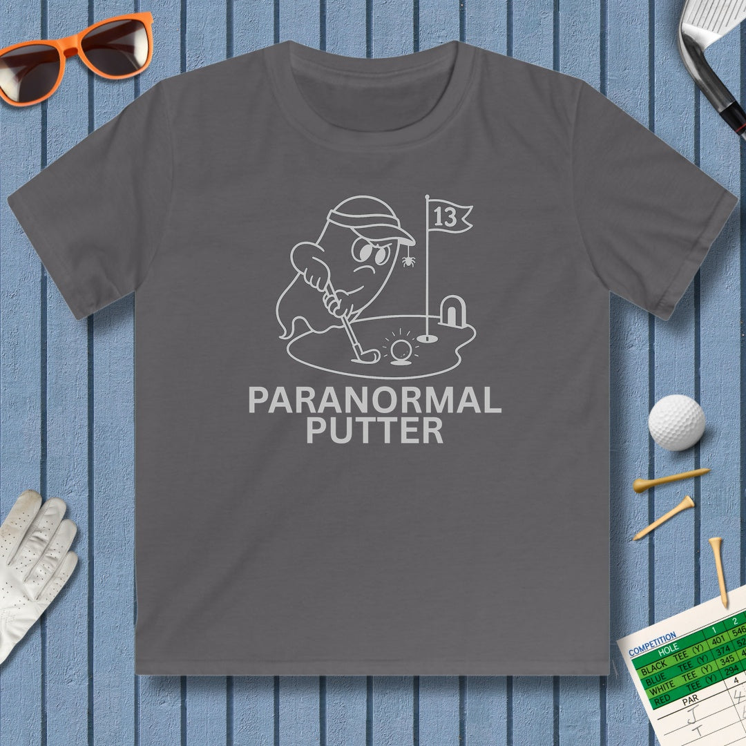 Paranormal Putter - Youth Golf T-Shirt in Charcoal