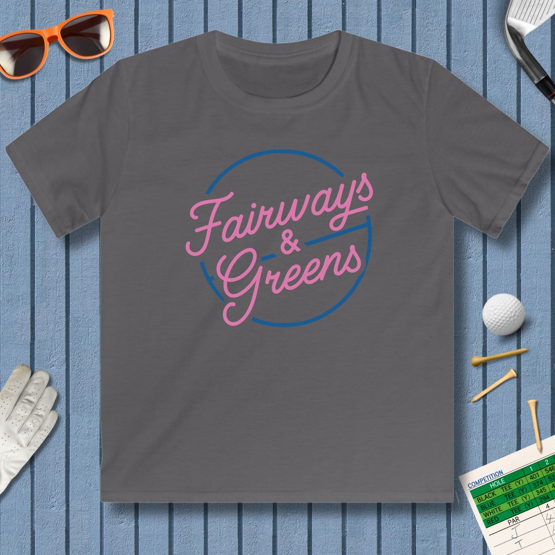 Fairways & Greens - Youth Golf T-Shirt in Charcoal