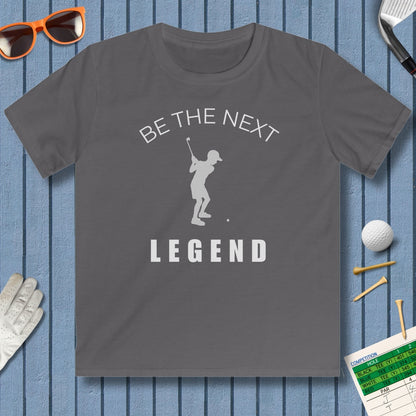 BE THE NEXT LEGEND (Boys) - Youth Golf T-Shirt in Charcoal