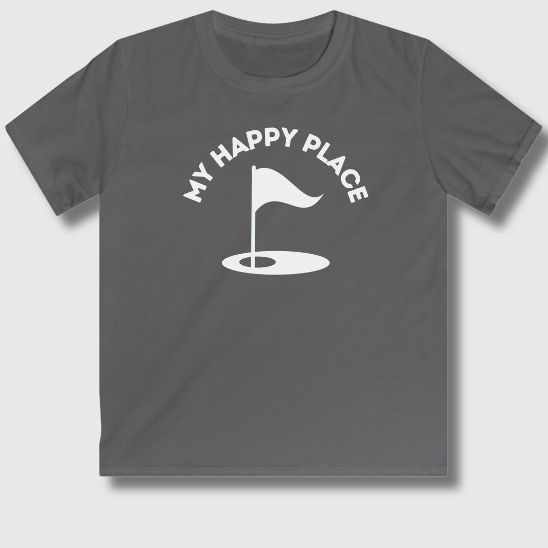 My Happy Place - Youth Golf T-Shirt in Charcoal