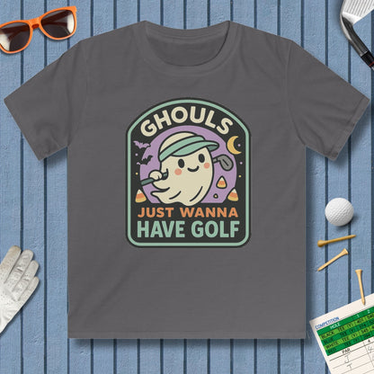 Ghouls Just Wanna Have Golf - Youth Golf T-Shirt in Charcoal