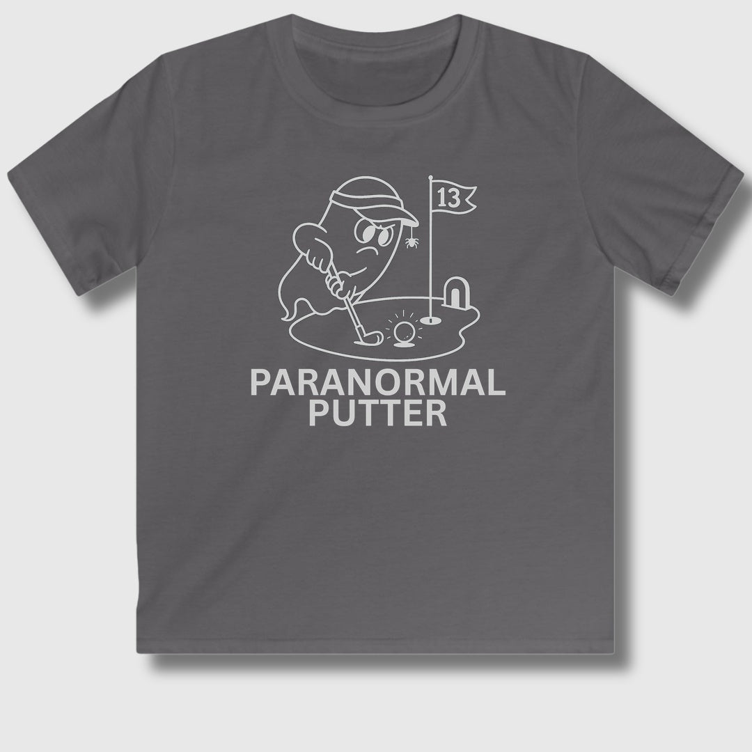 Paranormal Putter - Youth Golf T-Shirt in Charcoal