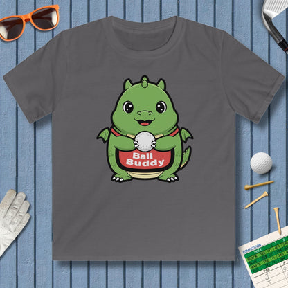Ball Buddy Dragon - Youth Golf T-Shirt in Charcoal