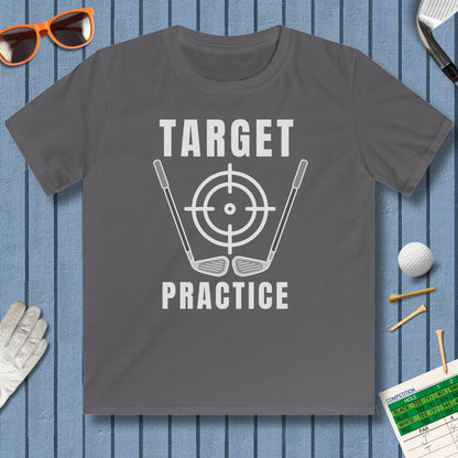 Target Practice - Youth Golf T-Shirt in Charcoal