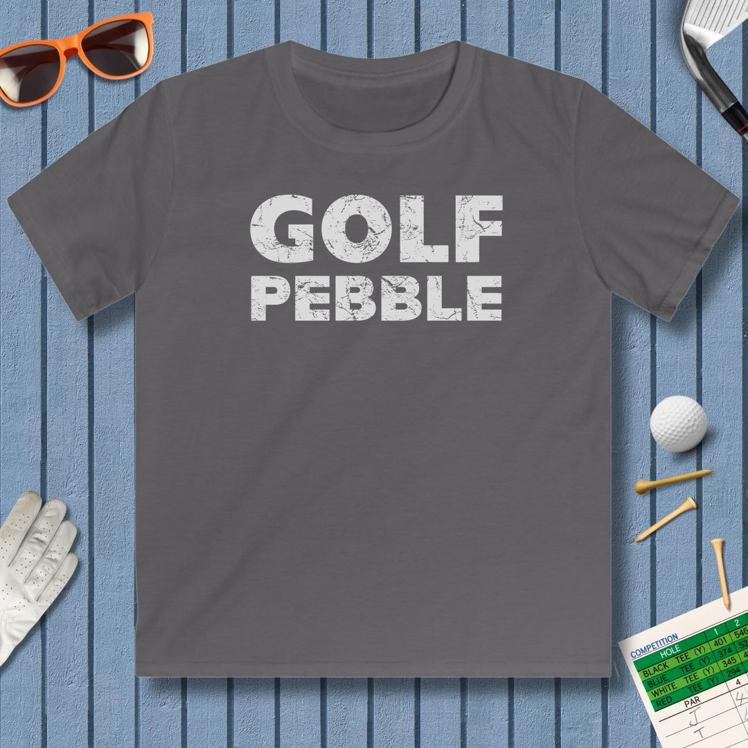 Golf Pebble - Youth Golf T-Shirt in Charcoal