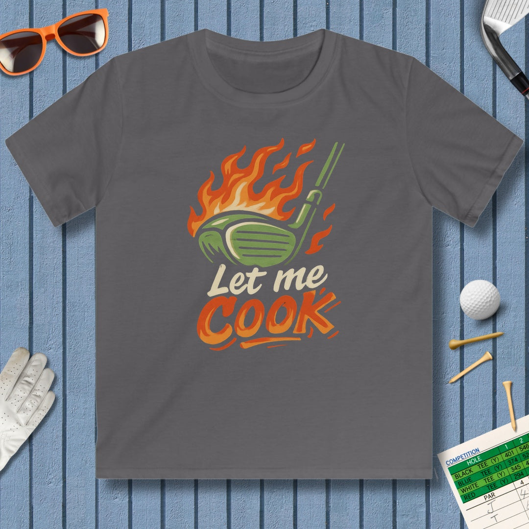 Let Me Cook - Youth Golf T-Shirt in Charcoal