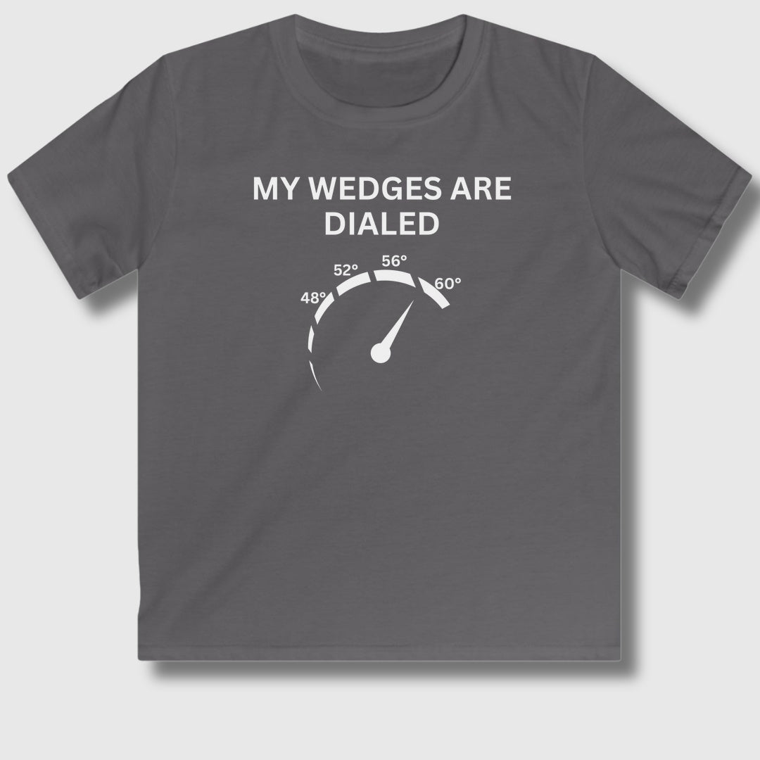 My Wedges are Dialed - Youth Golf T-Shirt in Charcoal