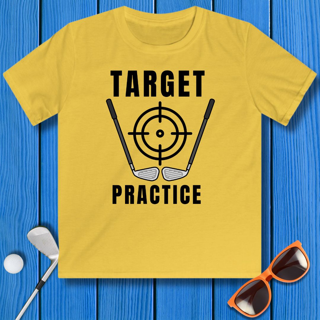Target Practice - Youth T-shirt in Daisy, great for casual wear. Find more fun golf focused products at oneforetheages.com