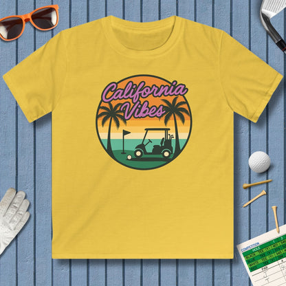 Golf Vibes - California Coast Edition - Youth Golf T-Shirt in Daisy