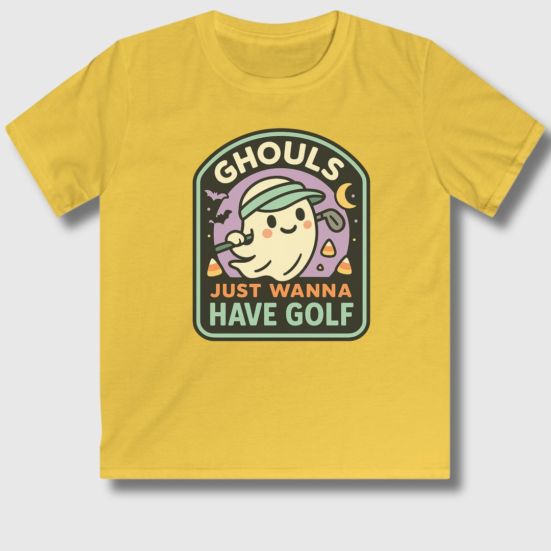 Ghouls Just Wanna Have Golf - Youth Golf T-Shirt in Daisy