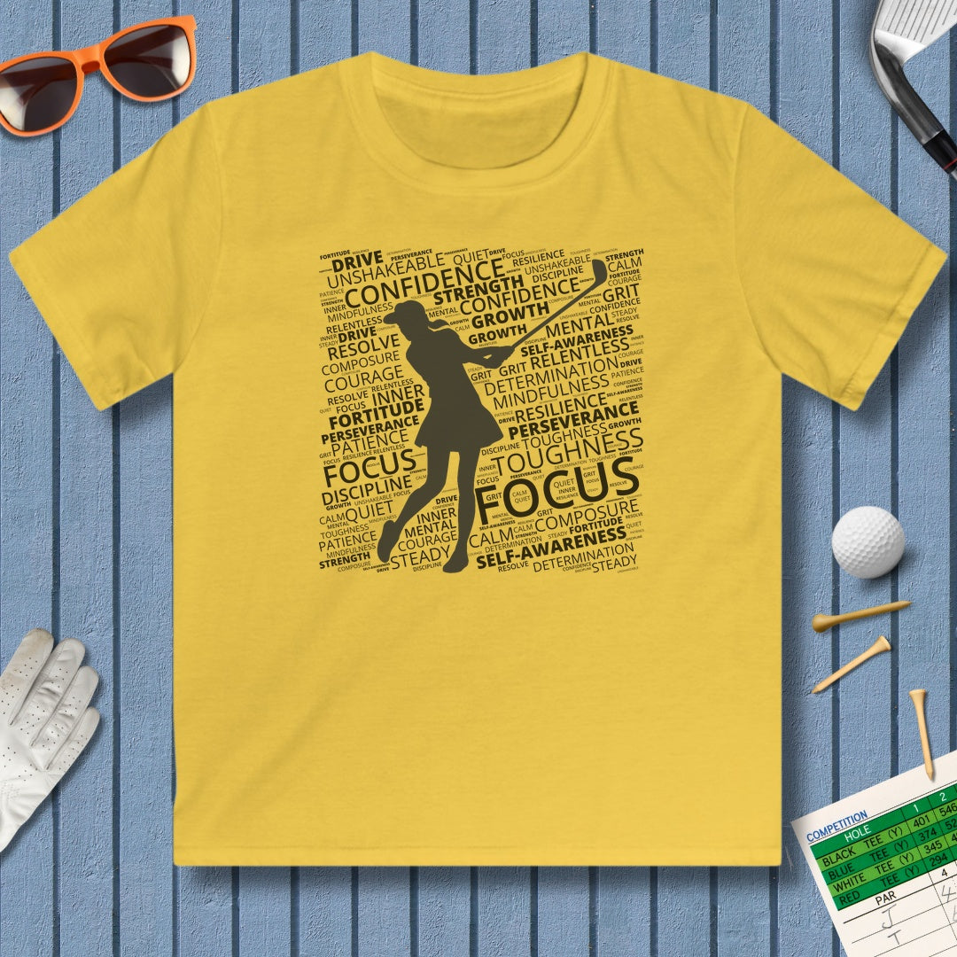 Unleash Your Mental Game (Female) - Youth Golf T-Shirt in Daisy