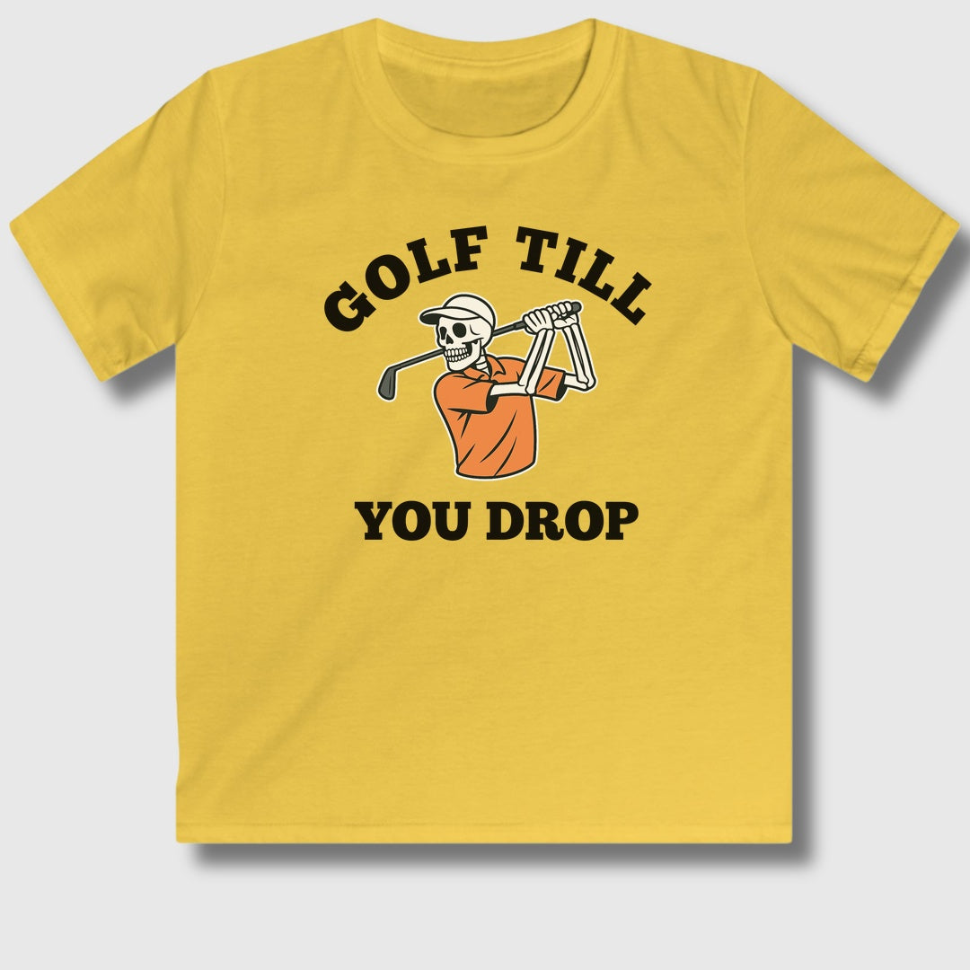 Golf Till You Drop - Youth Golf T-Shirt in Daisy