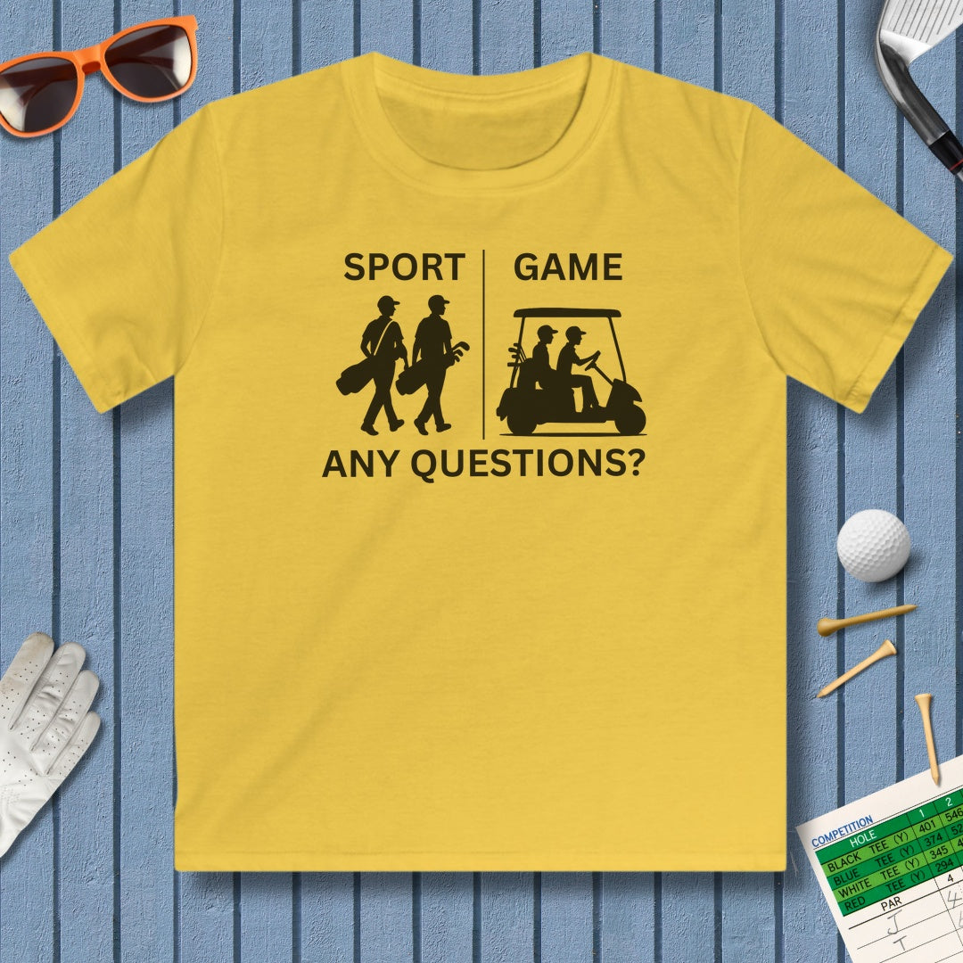 SPORT vs. GAME (Male) - Youth Golf T-Shirt in Daisy