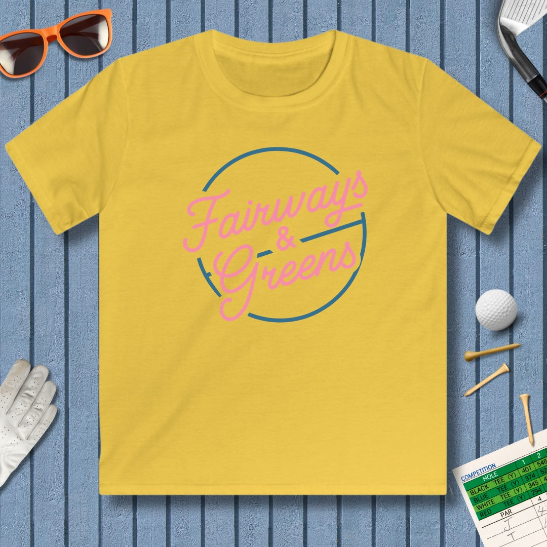 Fairways & Greens - Youth Golf T-Shirt in Daisy