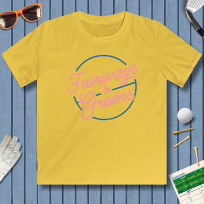 Fairways & Greens - Youth Golf T-Shirt in Daisy