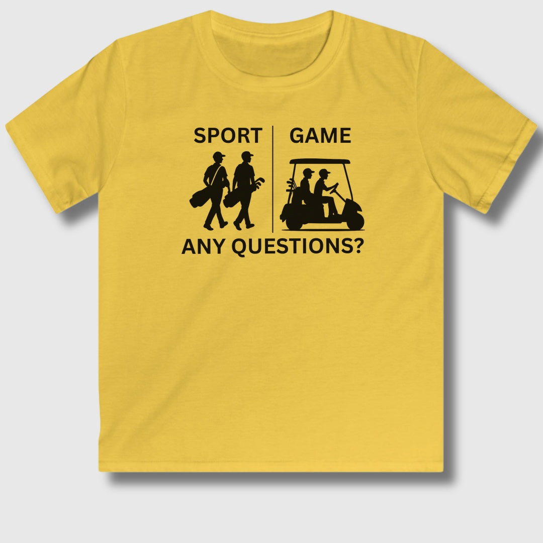 SPORT vs. GAME (Male) - Youth Golf T-Shirt in Daisy