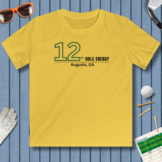 12th Hole Energy - Youth Golf T-Shirt in Daisy