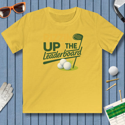 Rizzin' Up The Leaderboard - Youth Golf T-Shirt in Daisy