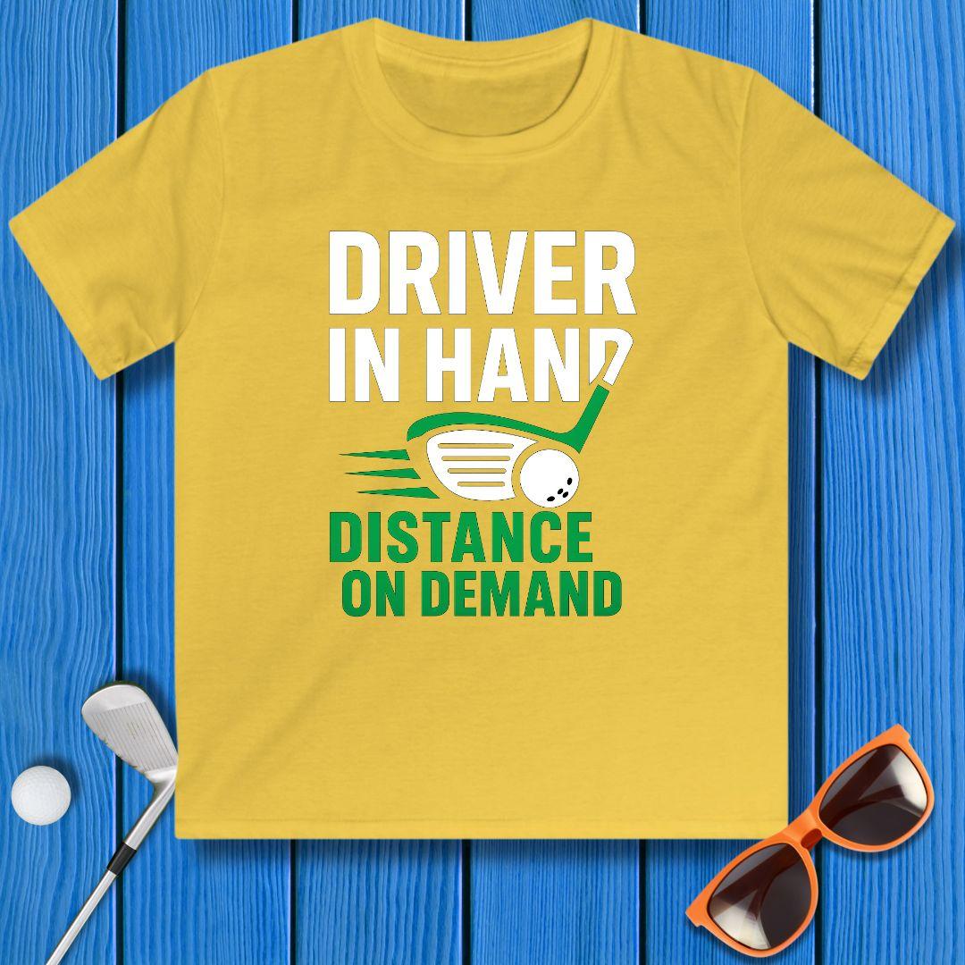Driver in Hand - Distance on Demand - Youth Golf T-Shirt