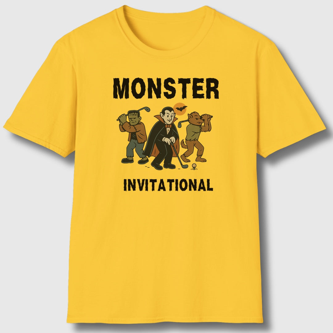 Monster Invitational - Adult Golf T-Shirt in Daisy