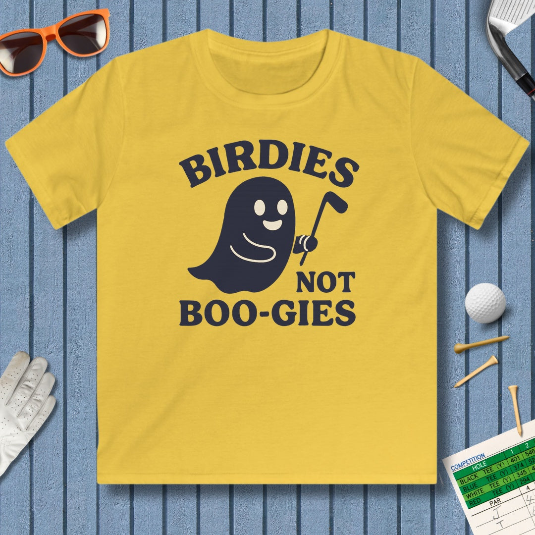 Birdies not BOO-GIES - Youth Golf T-Shirt in Daisy