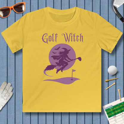 Golf Witch - Youth Golf T-Shirt in Daisy