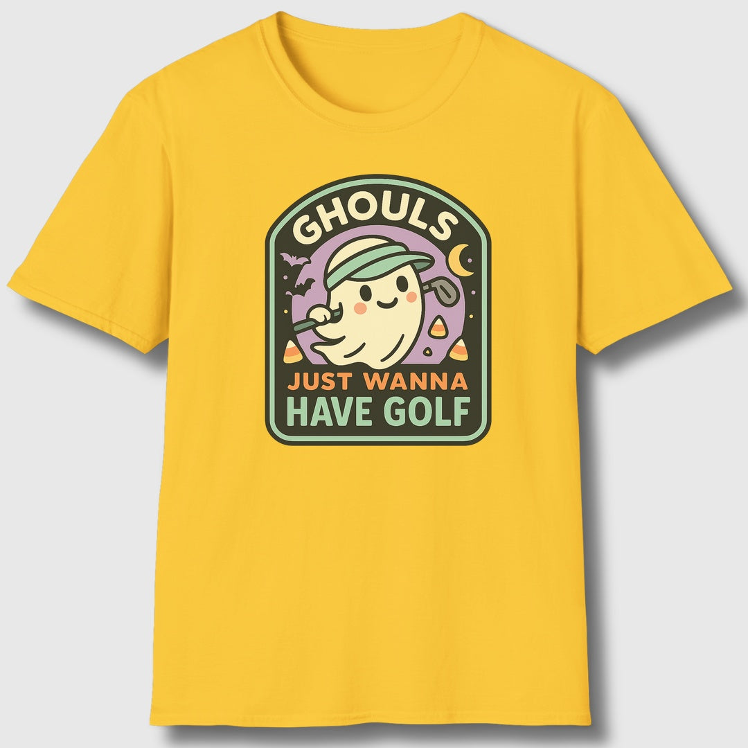 Ghouls Just Wanna Have Golf - Adult Golf T-Shirt in Daisy