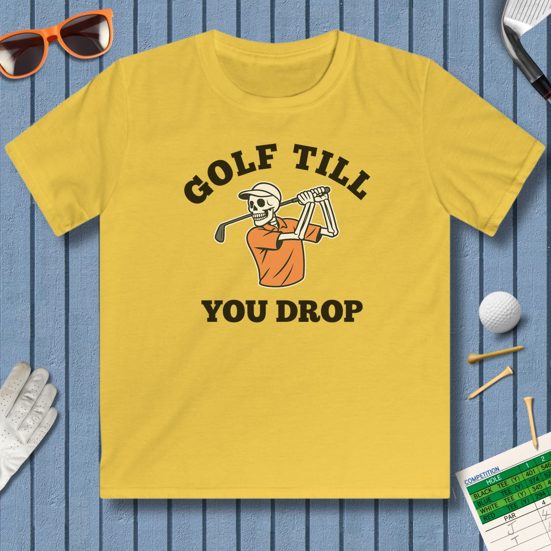 Golf Till You Drop - Youth Golf T-Shirt in Daisy