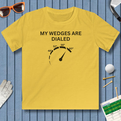 My Wedges are Dialed - Youth Golf T-Shirt in Daisy