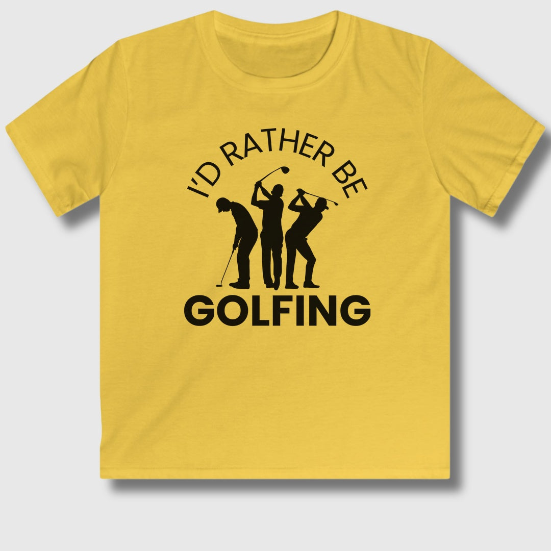 I'd Rather Be Golfing - Youth Golf T-Shirt in Daisy