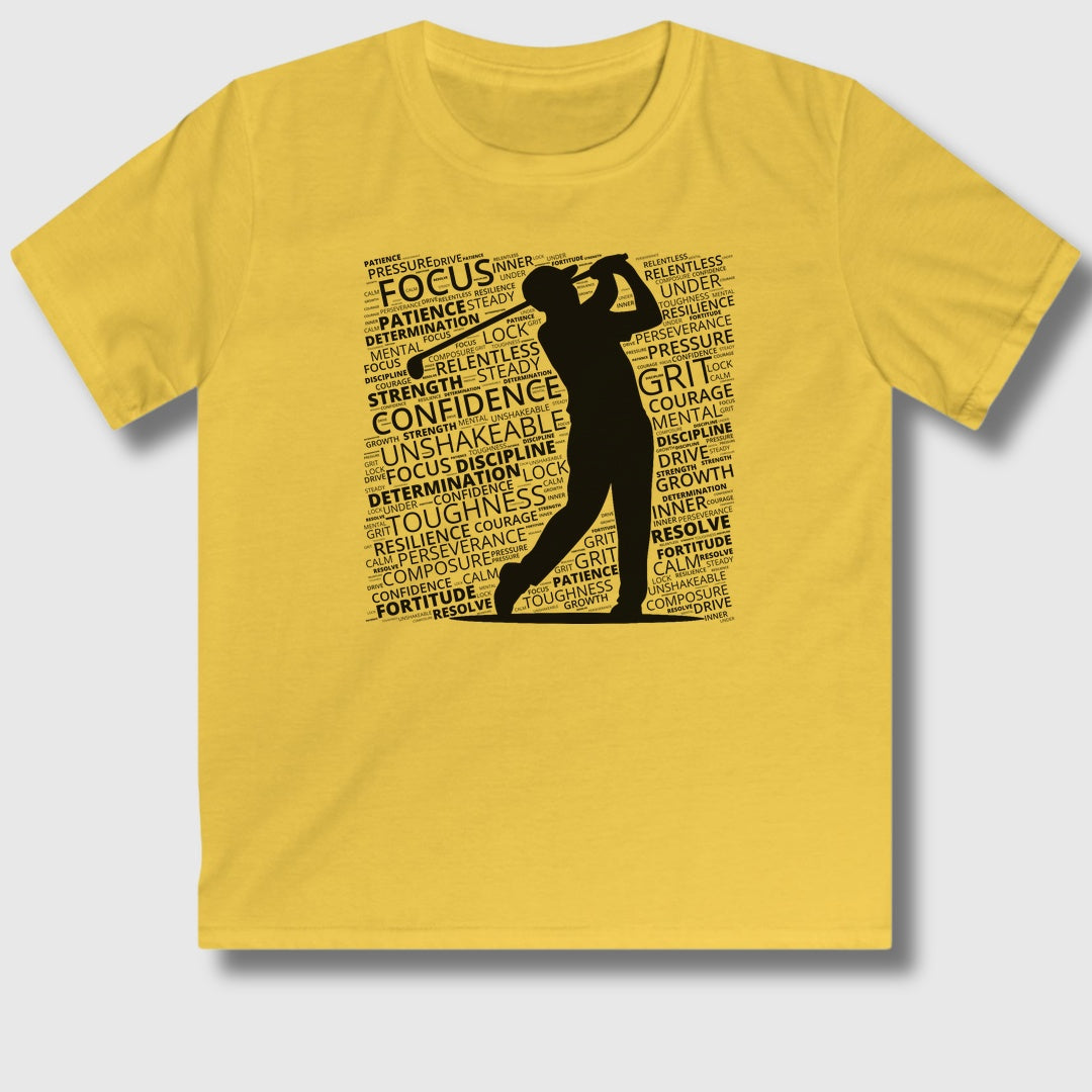 Unleash Your Mental Game (Male) - Youth Golf T-Shirt in Daisy