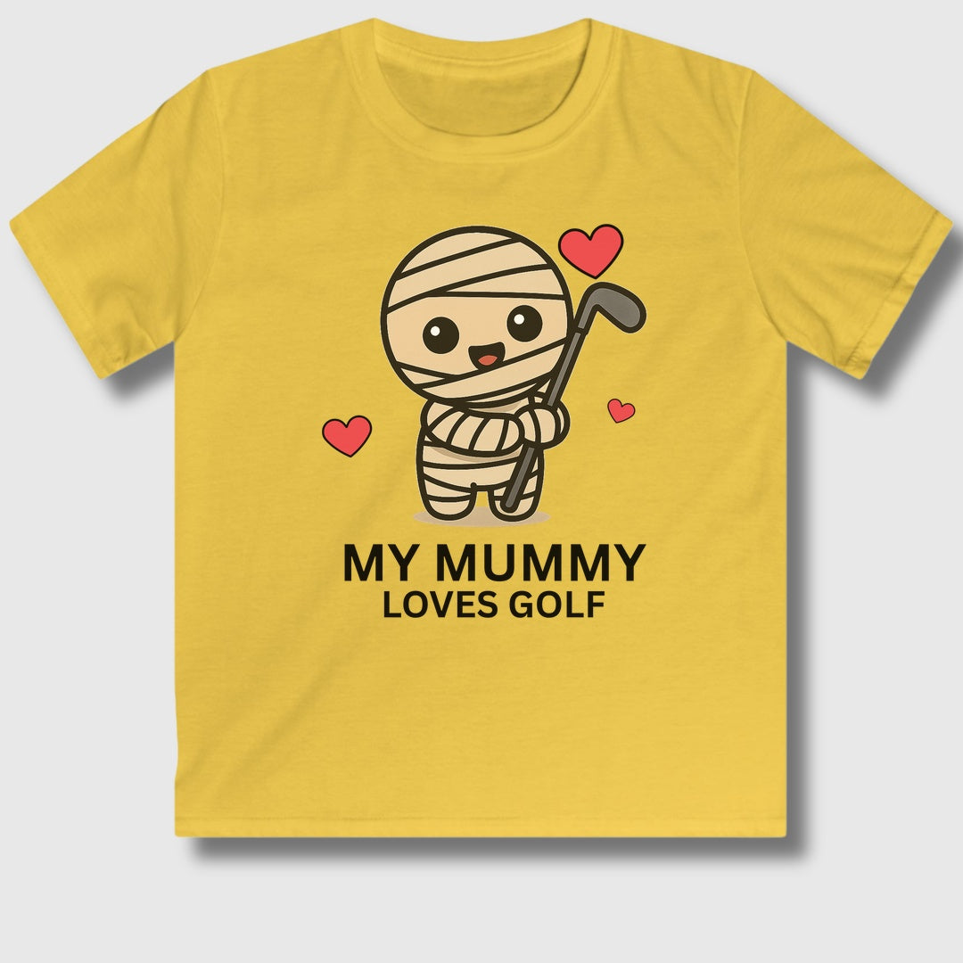 My Mummy Loves Golf - Youth Golf T-Shirt in Daisy