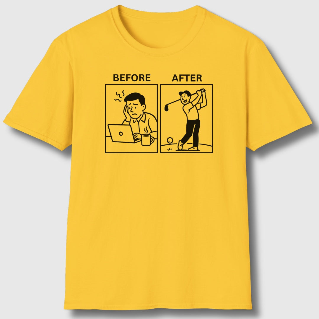 Before & After - Adult Golf T-Shirt in Daisy