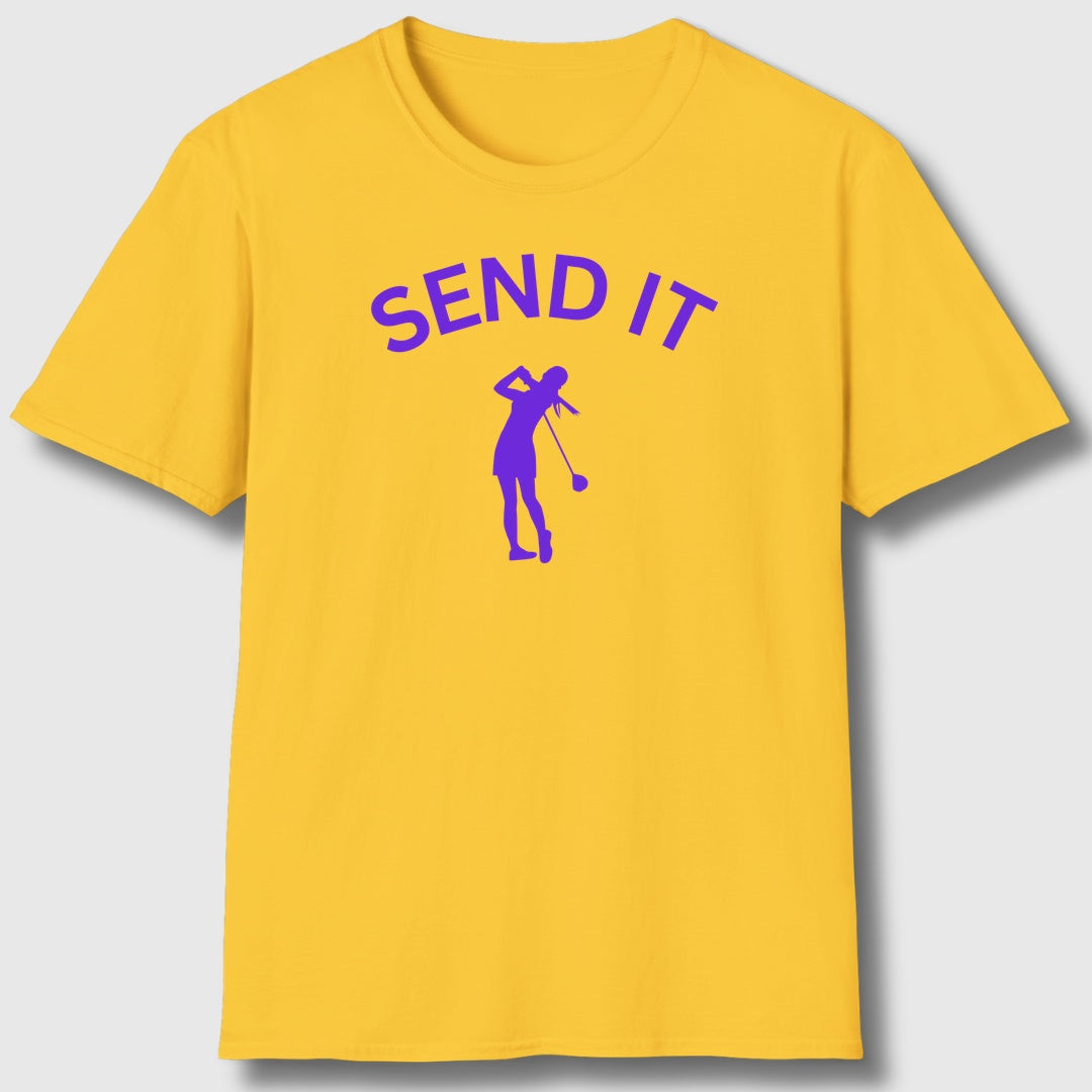 SEND IT (Female) - Adult Golf T-Shirt in Daisy