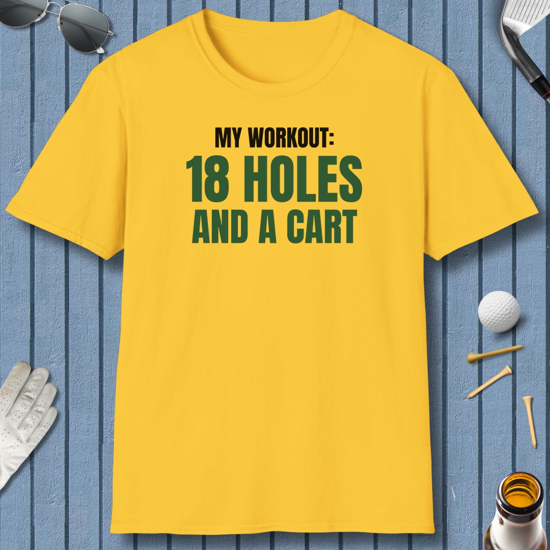My Workout: 18 Holes - Adult Golf T-Shirt in Daisy