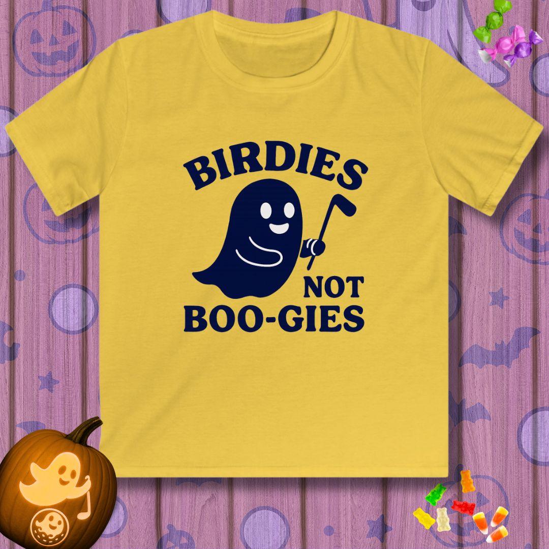 Birdies not BOO-GIES - Halloween - Youth Golf T-Shirt in Daisy, great for casual wear. Find more fun golf focused products at oneforetheages.com