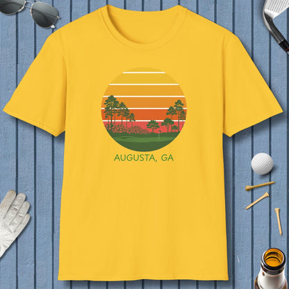 Retro Sunset - Augusta - Adult Golf T-Shirt in Daisy