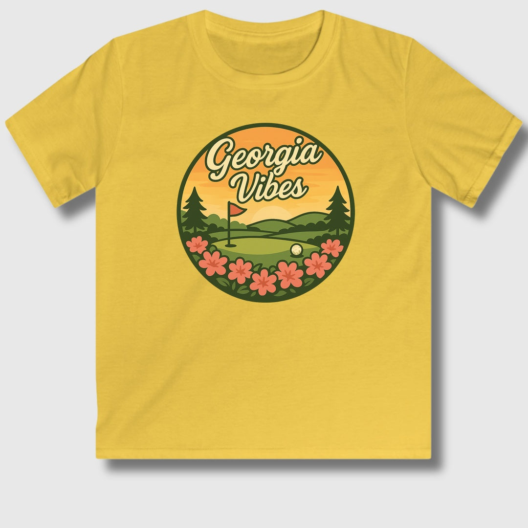 Golf Vibes - Georgia Azalea Edition - Youth Golf T-Shirt in Daisy