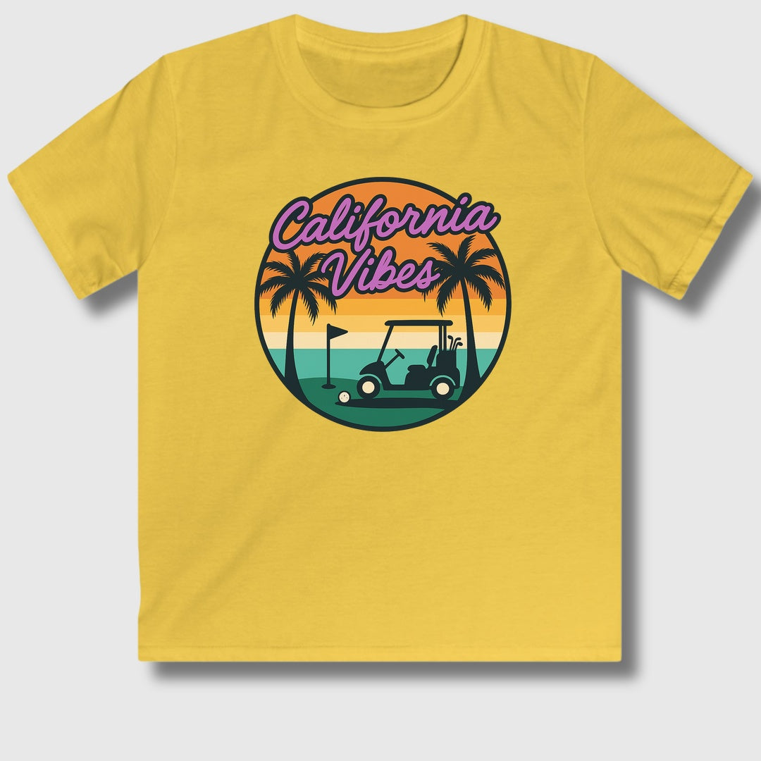 Golf Vibes - California Coast Edition - Youth Golf T-Shirt in Daisy