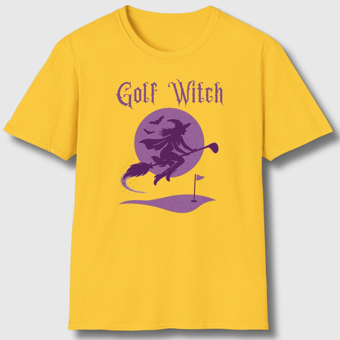 Golf Witch - Adult Golf T-Shirt in Daisy